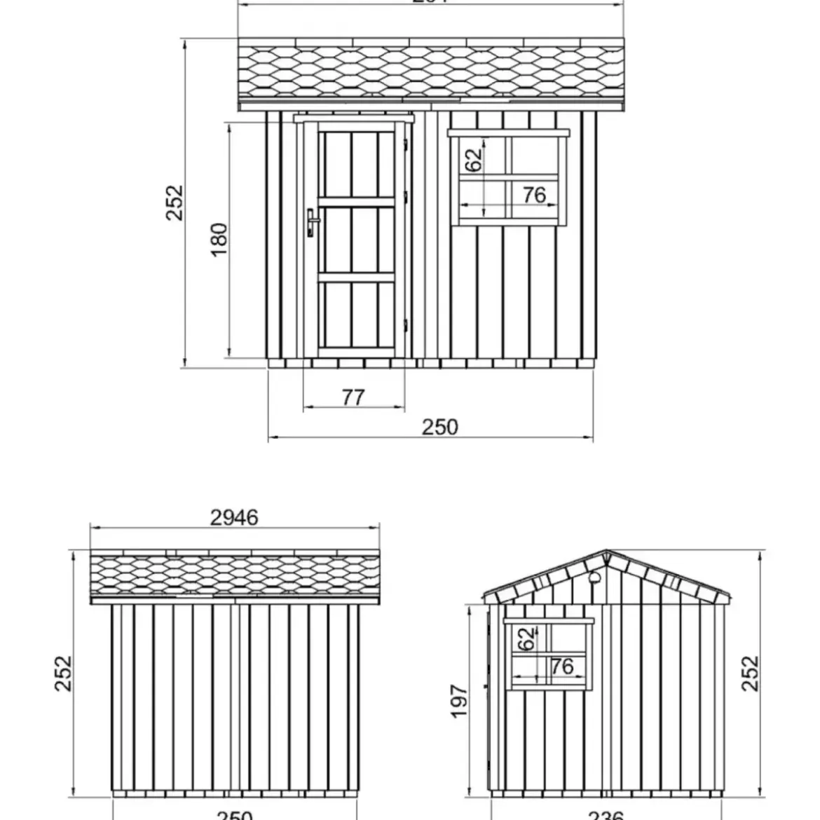 Casetta da Giardino in Legno Marrone 236x250 cm 6 m2 con Pavimento
