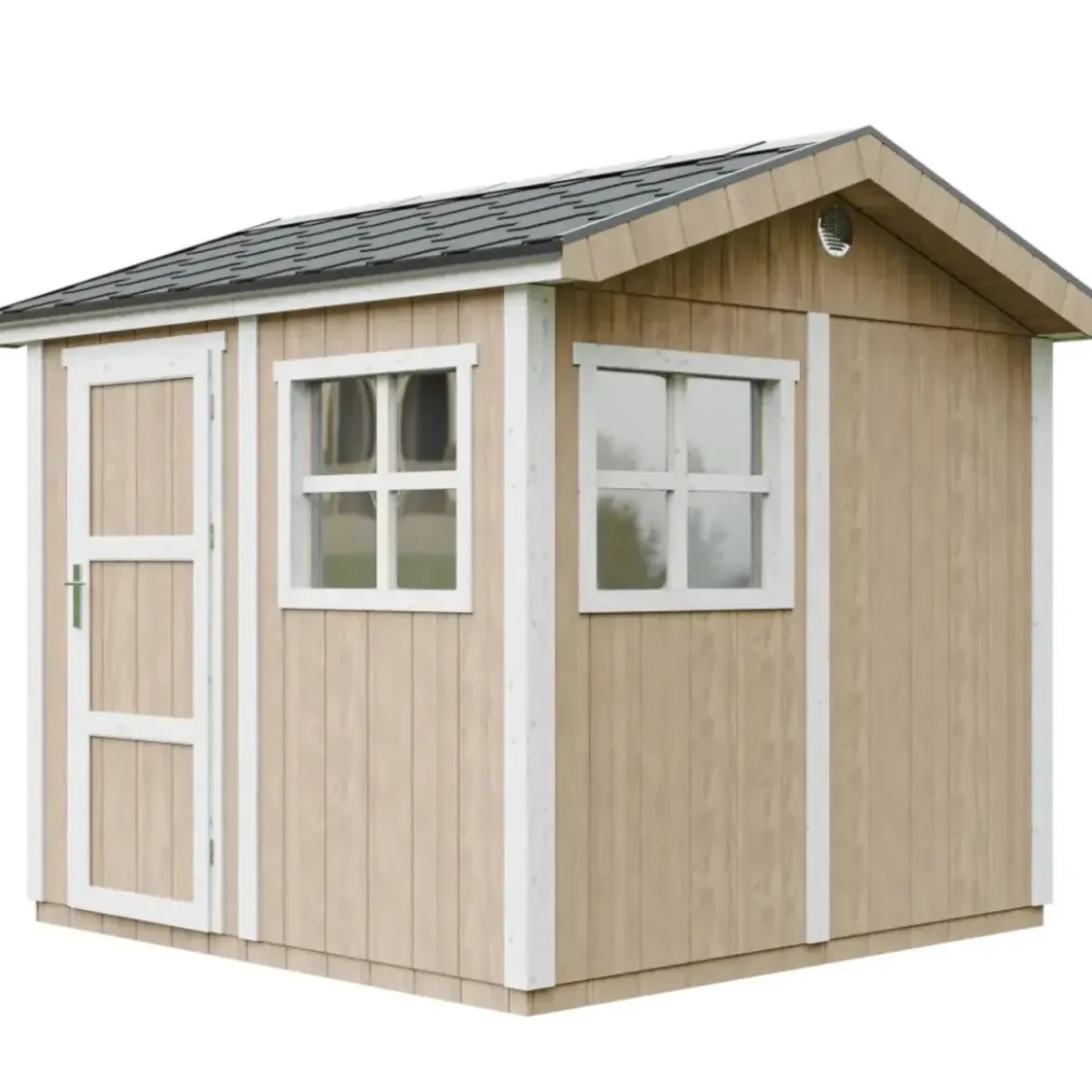 Casetta da Giardino in Legno Marrone 236x250 cm 6 m2 con Pavimento