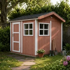 Casetta da Giardino in Legno Rosso Sequoia 236x250 cm 6 m2 Pavimento