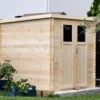 Casetta da Giardino in Legno 2x2 19 mm Doppia Porta con Serratura