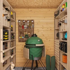 Casetta da Giardino in Legno 2x2 19 mm Doppia Porta con Serratura