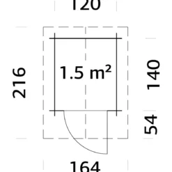 Casetta da Giardino in Legno 138x158 cm 28 mm Blockhouse