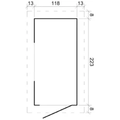 Casetta da Giardino in Legno 144x239x198 cm 19 mm con Pavimento