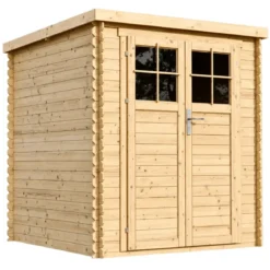 Casetta da Giardino in Legno 2x2 19 mm Pavimento Porta con Serratura
