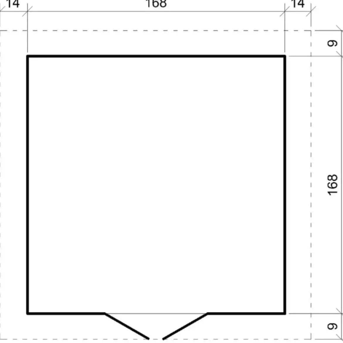 Casetta da Giardino in Legno 180x180 Tetto OSB Doppia Porta 19 mm