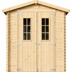 Casetta da Giardino in Legno 180x180 Tetto OSB Doppia Porta 19 mm