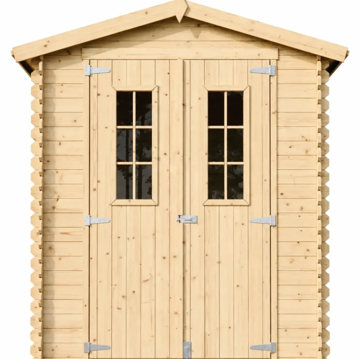 Casetta da Giardino in Legno 180x180 Tetto OSB Doppia Porta 19 mm