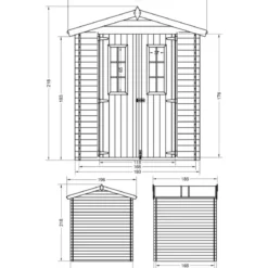 Casetta da Giardino in Legno 180x180 con Pavimento Doppia Porta 19 mm