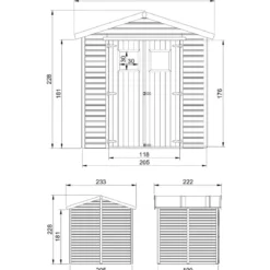 Casetta da Giardino in Legno 2x2m 4 m2 con Doppia Porta Vetrata