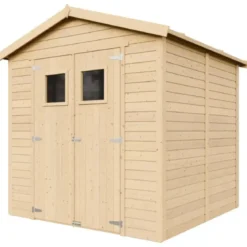 Casetta da Giardino in Legno 2x2m 4 m2 con Doppia Porta Vetrata