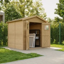 Casetta da Giardino in Legno 2x2m 4 m2 con Doppia Porta Vetrata
