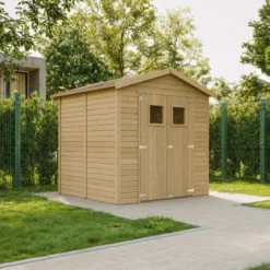 Casetta da Giardino in Legno 2x2m 4 m2 con Doppia Porta Vetrata