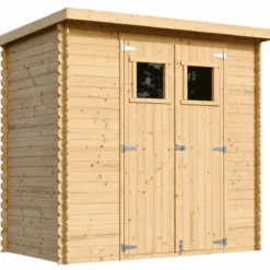 Casetta da Giardino in Legno 235x130 cm Porte Finestrate 19 mm