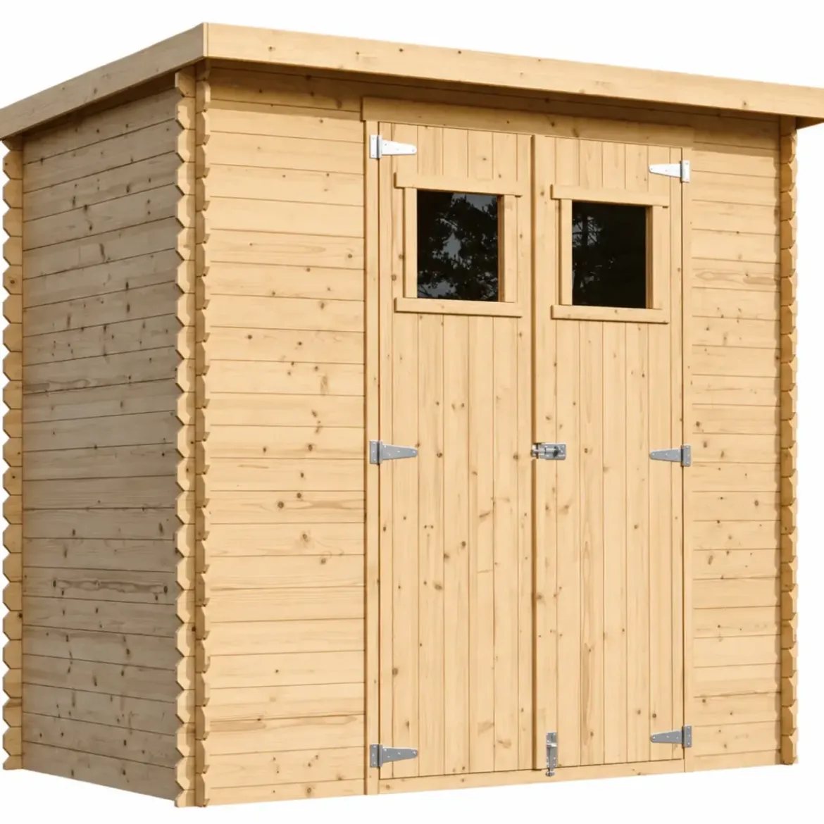 Casetta da Giardino in Legno 235x130 cm Porte Finestrate 19 mm