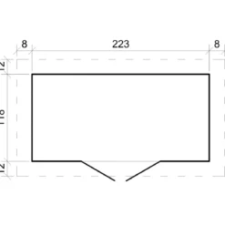 Casetta da Giardino in Legno 235x130 cm Porte Finestrate 19 mm