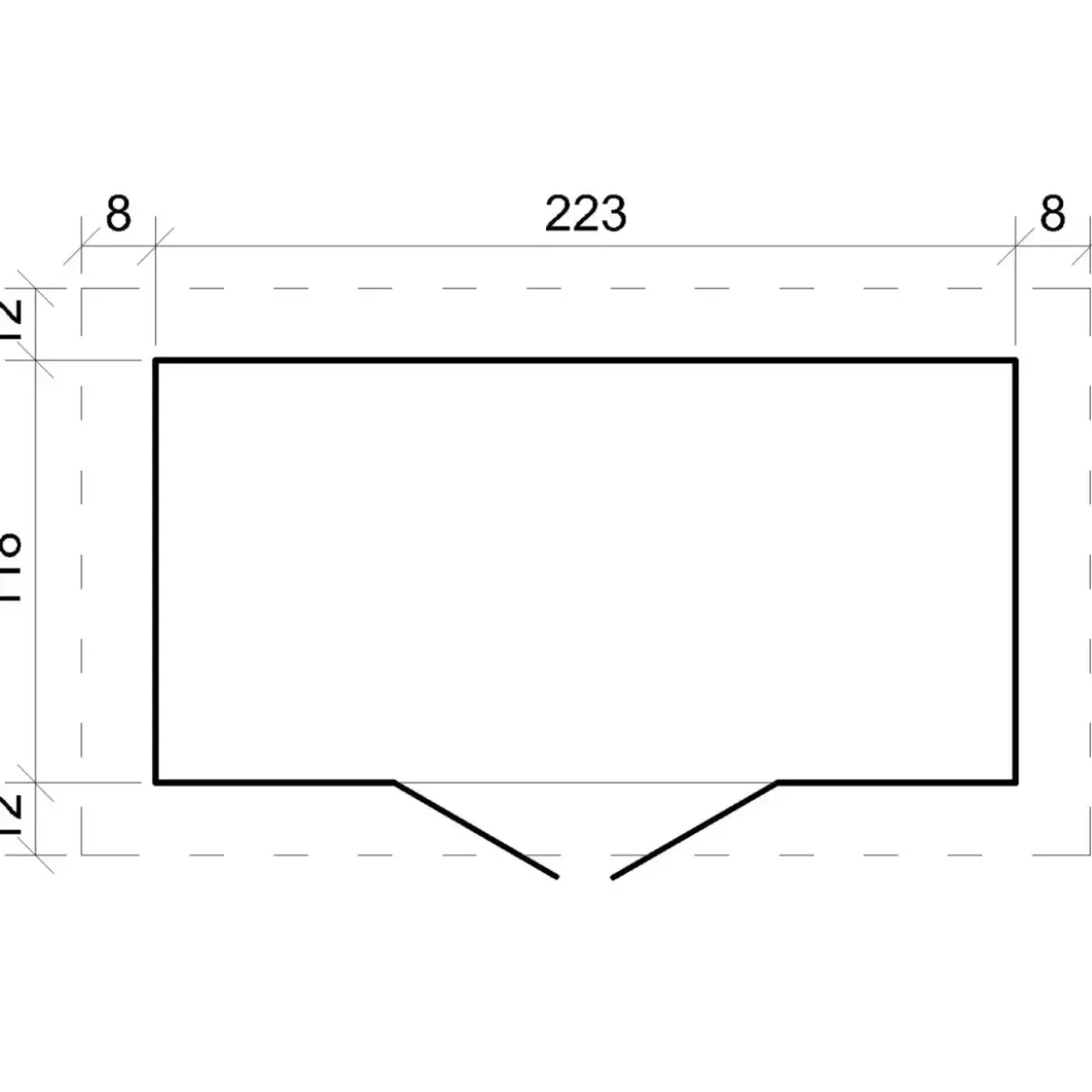 Casetta da Giardino in Legno 235x130 cm Porte Finestrate 19 mm