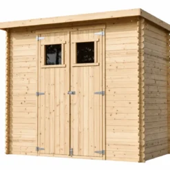 Casetta da Giardino in Legno 235x130 Pavimento Porte Finestrate 19 mm
