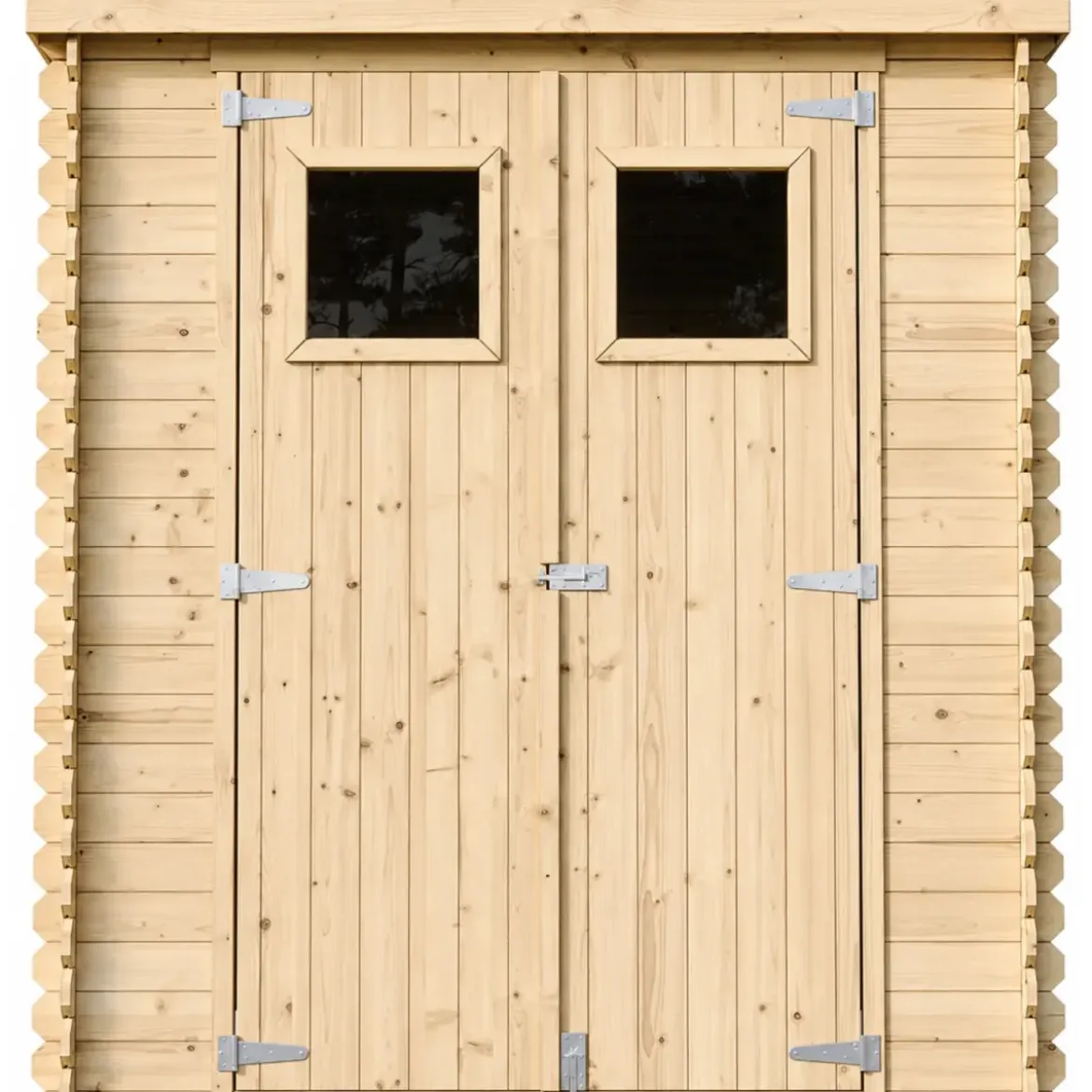 Casetta da Giardino in Legno 2x2 19 mm Doppia Porta Finestrata