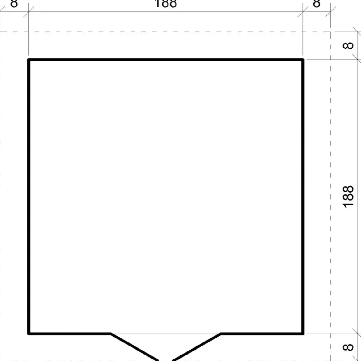 Casetta da Giardino in Legno 2x2 19 mm Doppia Porta Finestrata