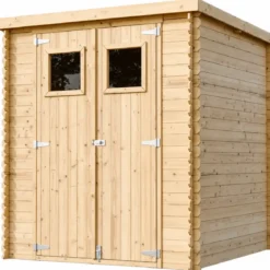 Casetta da Giardino in Legno 2x2 19 mm Doppia Porta Finestrata