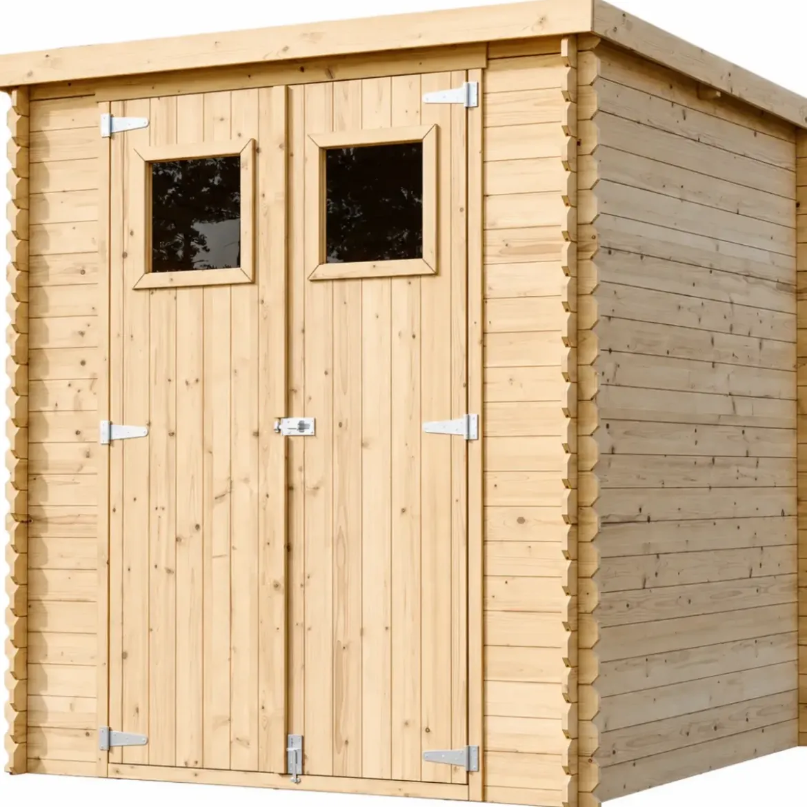 Casetta da Giardino in Legno 2x2 19 mm Doppia Porta Finestrata