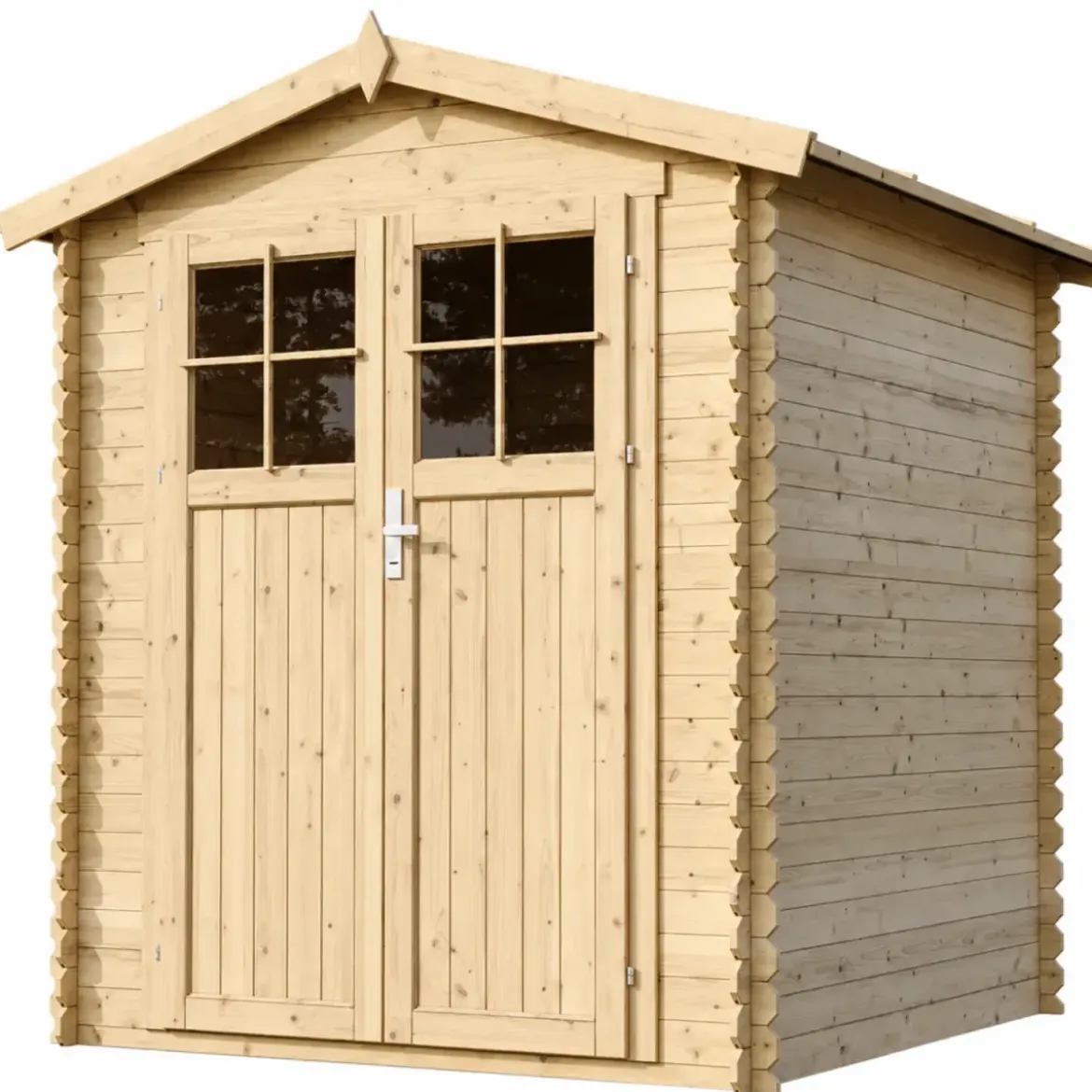 Casetta da Giardino in Legno 180x180 Doppia Porta con Serratura Chiave