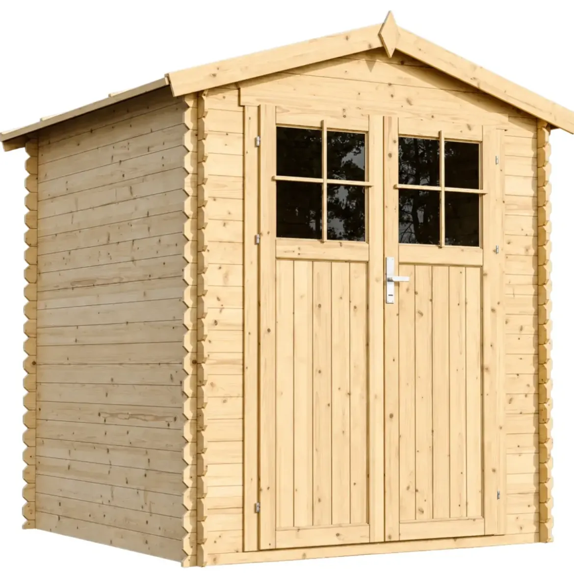 Casetta da Giardino in Legno 180x180 Doppia Porta con Serratura Chiave