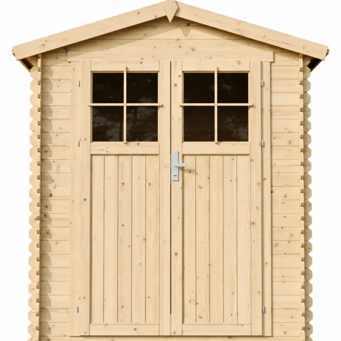 Casetta da Giardino in Legno 180x180 Doppia Porta con Serratura Chiave