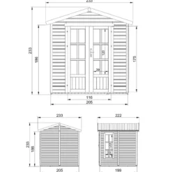 Casetta da Giardino in Legno 2x2 m 4 m2 con Pavimento Tegole Marrone