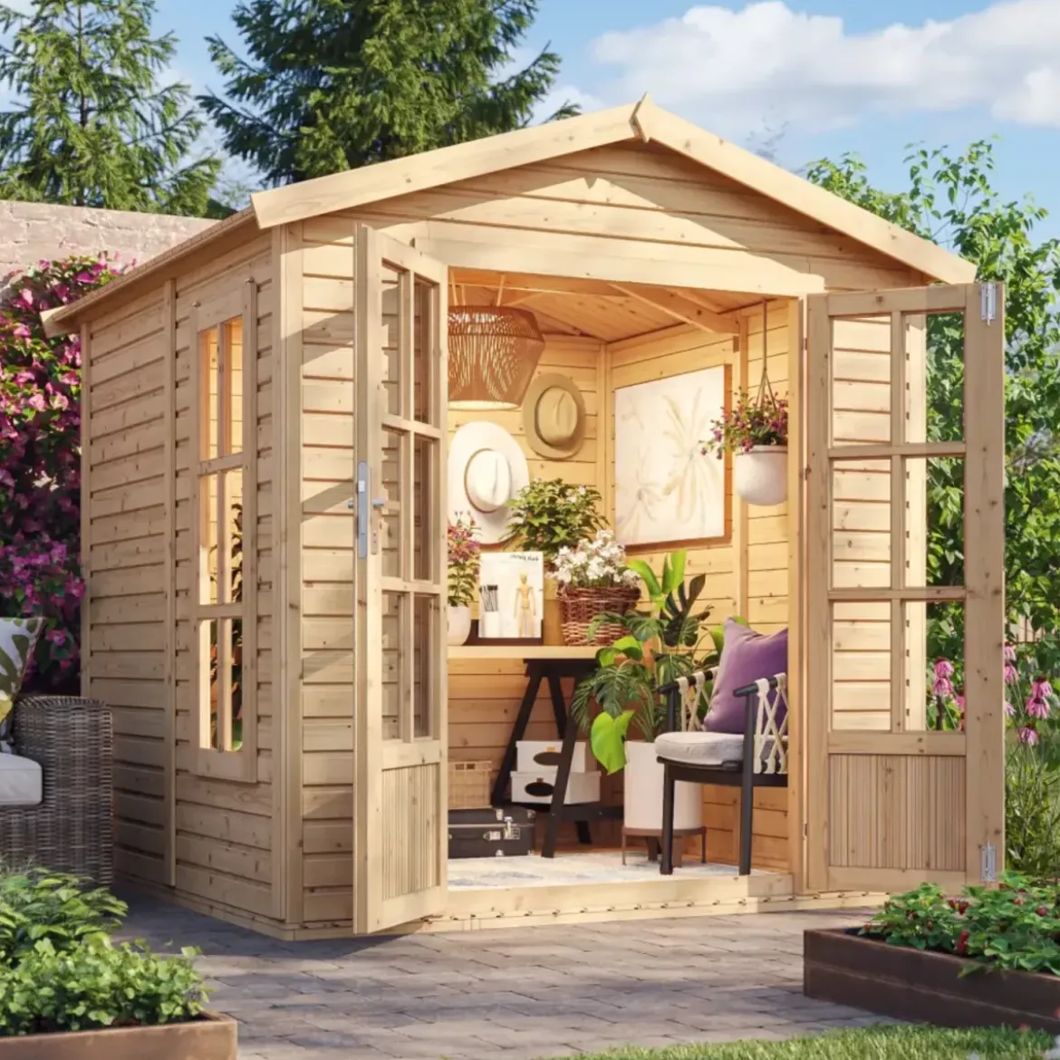Casetta da Giardino in Legno 2x2 m 4 m2 con Pavimento e Tegole Grigio