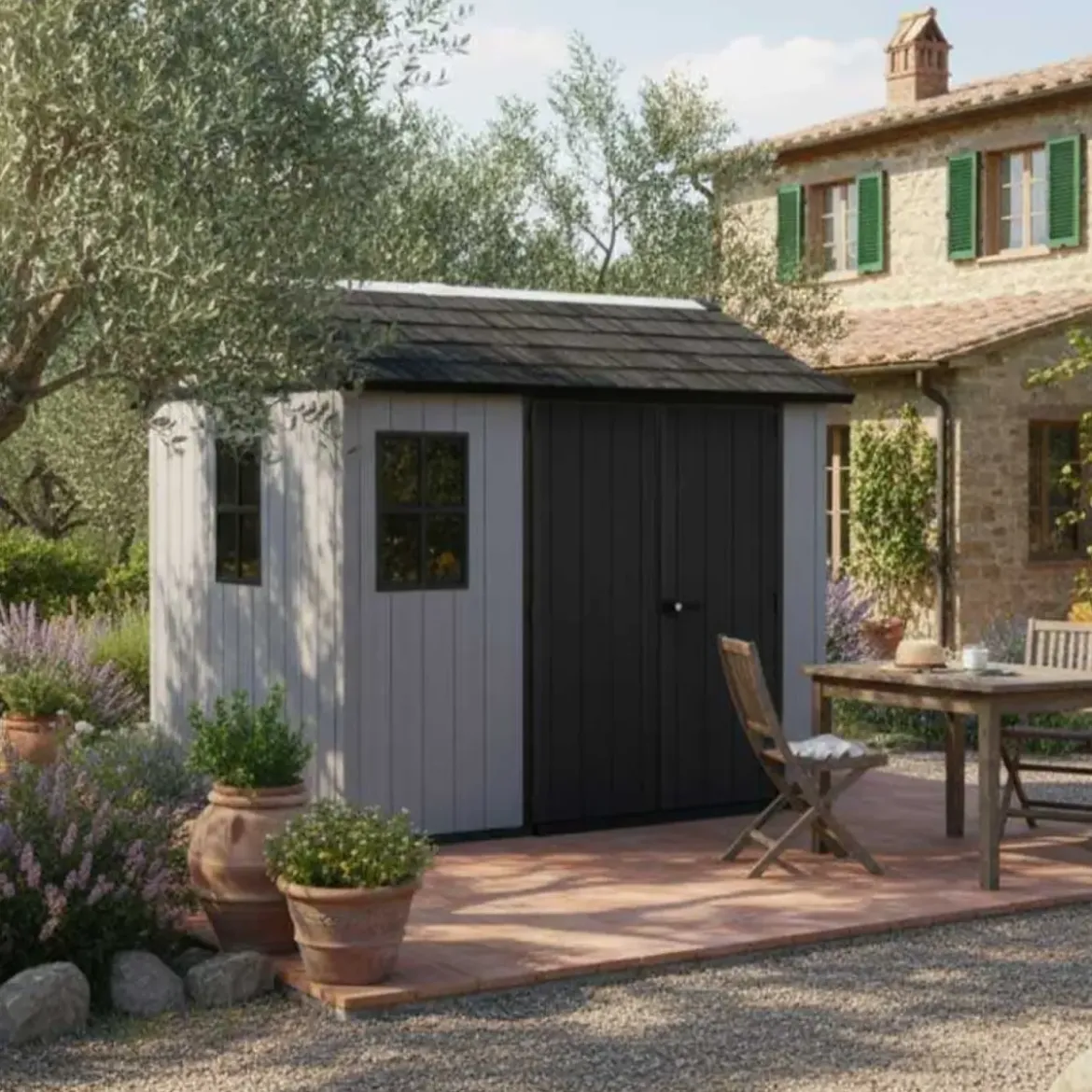 Casetta da Giardino Keter Newton Plus in Resina Grigio 230x287 cm