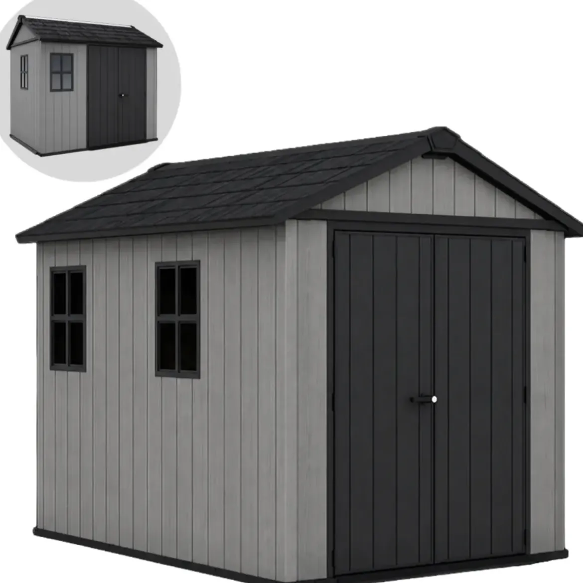 Casetta da Giardino Keter Newton Plus in Resina Grigio 230x287 cm
