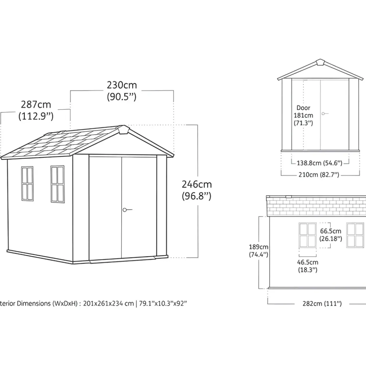 Casetta da Giardino Keter Newton Plus in Resina Grigio 230x287 cm