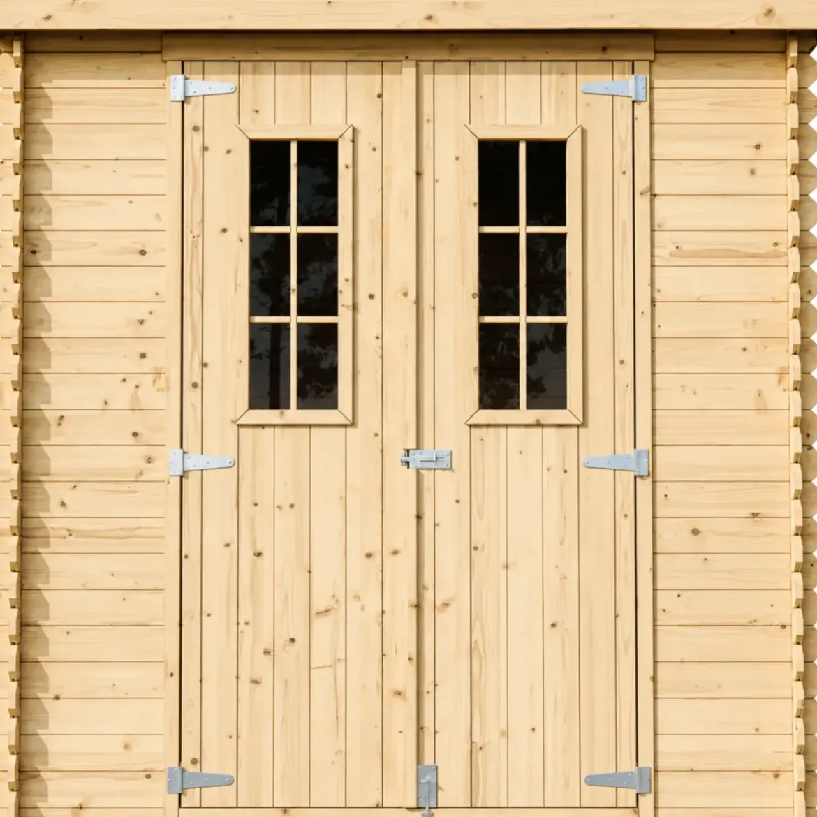 Casetta da Giardino Legno 19 mm 200x130 cm Doppia Porta Pavimento