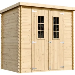 Casetta da Giardino Legno 19 mm 200x130 cm Doppia Porta Pavimento