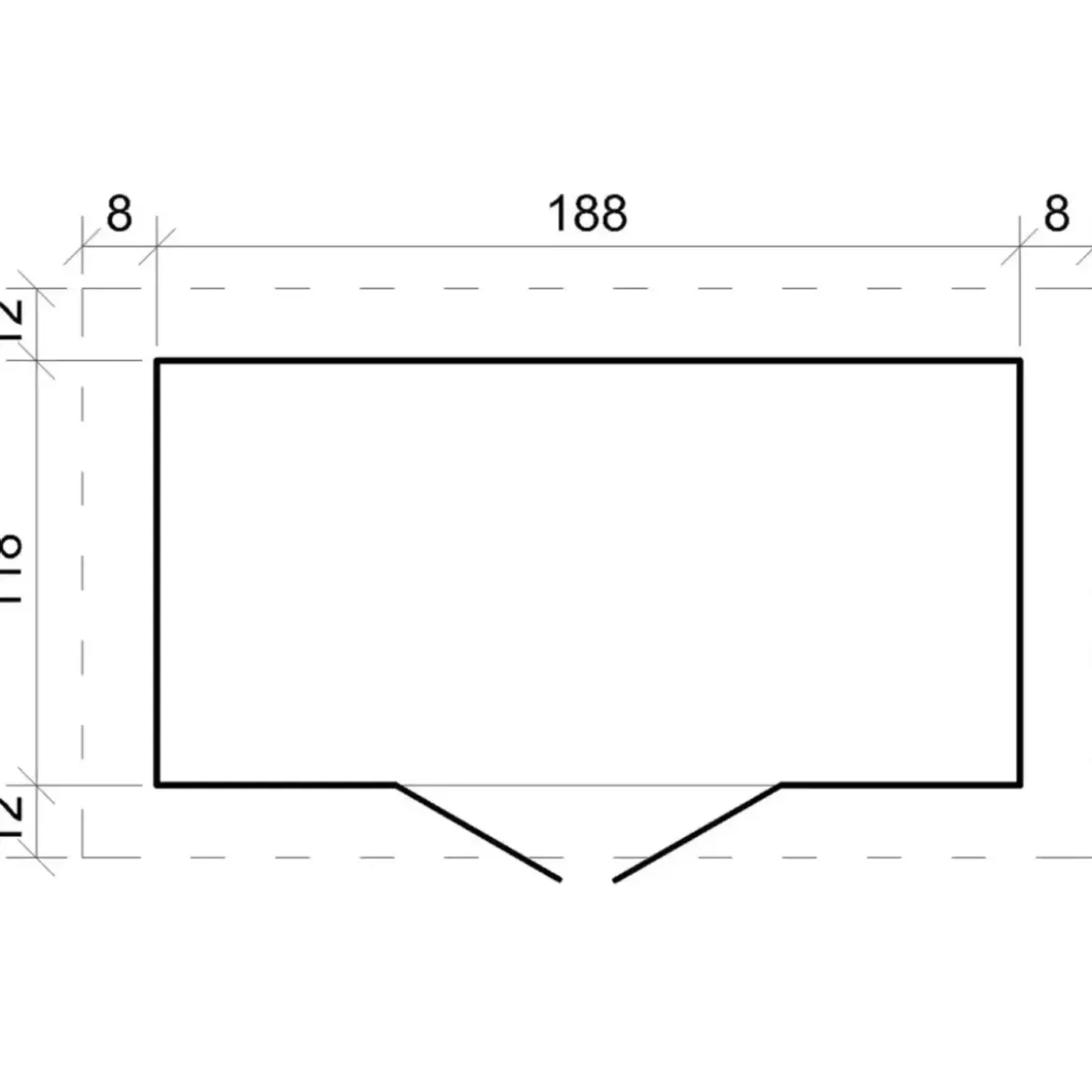 Casetta da Giardino Legno 19 mm 200x130 cm Doppia Porta Tetto Bitumato