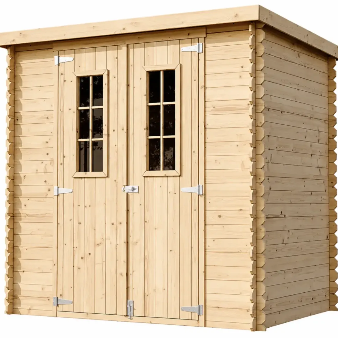 Casetta da Giardino Legno 19 mm 200x130 cm Doppia Porta Tetto Bitumato