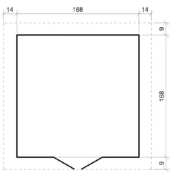 Casetta da Giardino 180x180 in Legno 19mm Porta con Finestra