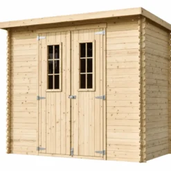 Casetta da Giardino 235x130 Legno 19 mm Pavimento Doppia Porta 3 m2