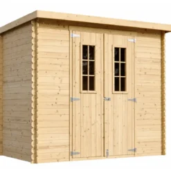 Casetta da Giardino 235x130 Legno 19 mm Pavimento Doppia Porta 3 m2