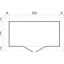 Casetta da Giardino 235x130 Legno 19 mm Pavimento Doppia Porta 3 m2