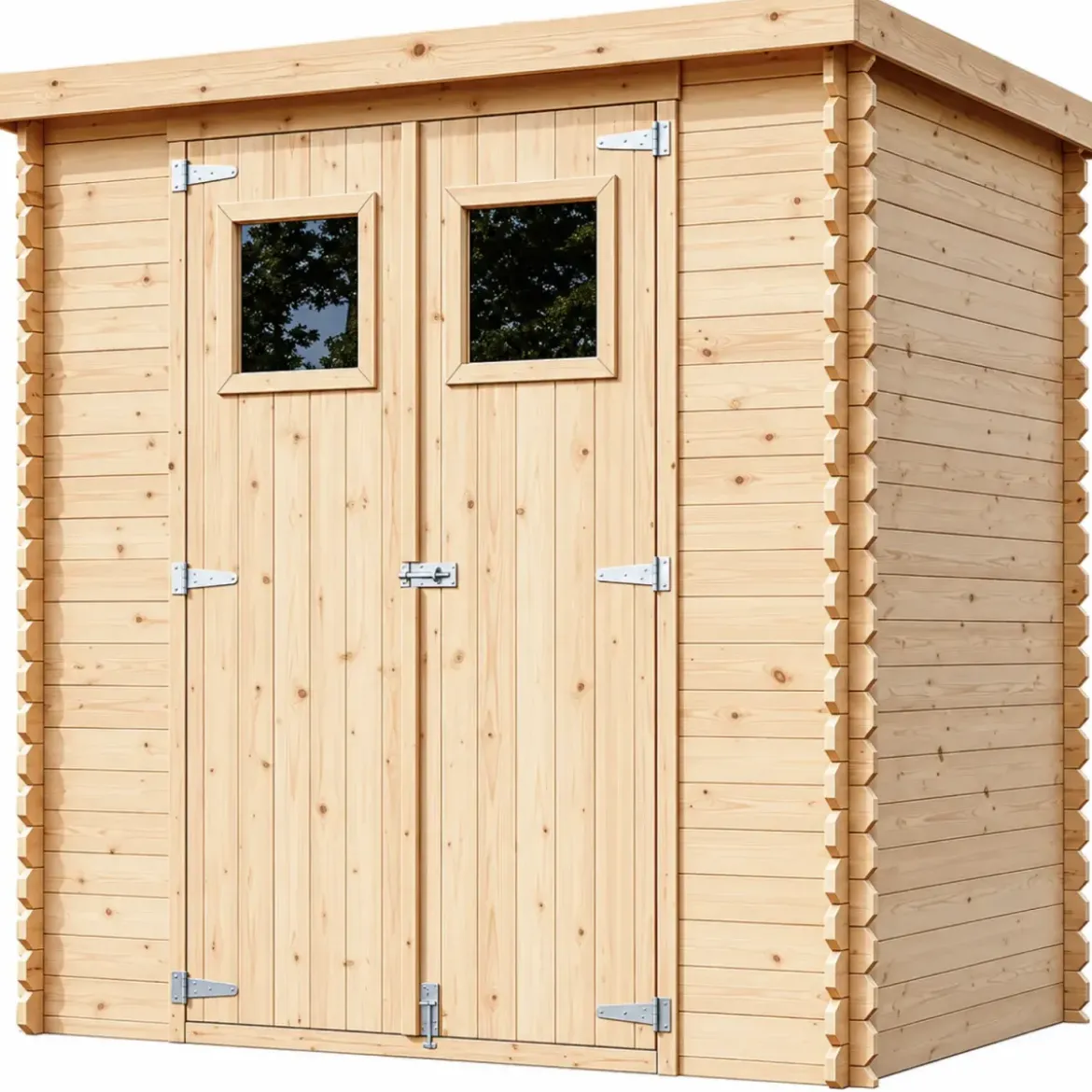Casetta da Giardino 200x130 Legno 19 mm Doppia Porta Finestrata 2 m2