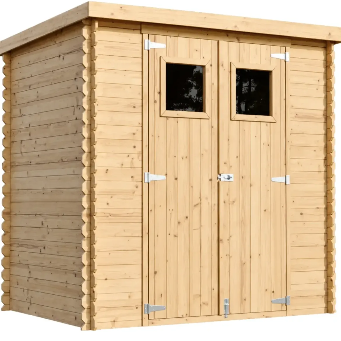 Casetta da Giardino 200x130 Legno 19 mm Doppia Porta Finestrata 2 m2