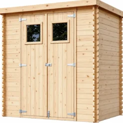 Casetta da Giardino 200x130 Legno 19 mm Doppia Porta Pavimento 2 m2