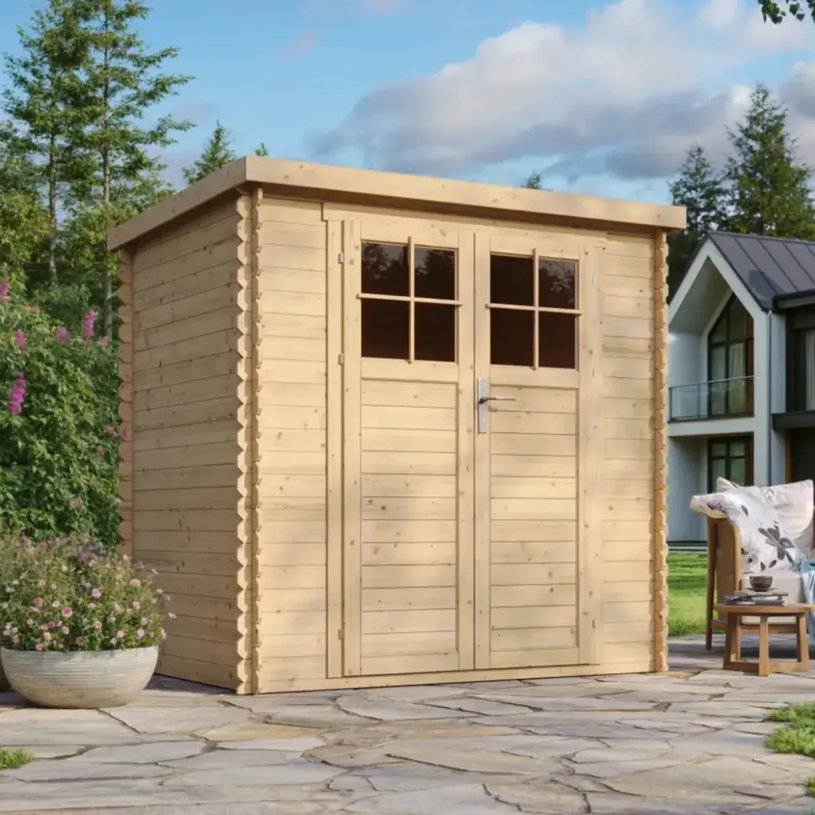 Casetta da Giardino 204x142 Legno 19 mm Porta con Serratura 2 m2