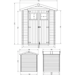 Casetta da Giardino 180x180 Legno 19mm Pavimento Porta con Finestra