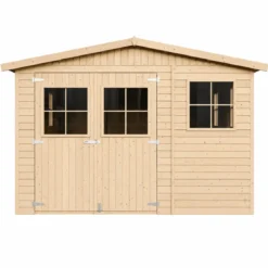 Casetta da Giardino 3x5 m in Legno 17 mm Porte Doppie Finestre 15 m2