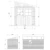Casetta da Giardino 2x4 m in Legno 17 mm Addossata Aperta con Pavimento