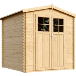 Casetta da Giardino 2x2 m Legno 19 mm Pavimento Serratura Impermeabile