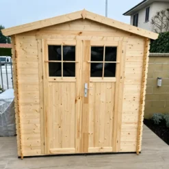 Casetta da Giardino 2x2 m Legno 19 mm Pavimento Serratura Impermeabile
